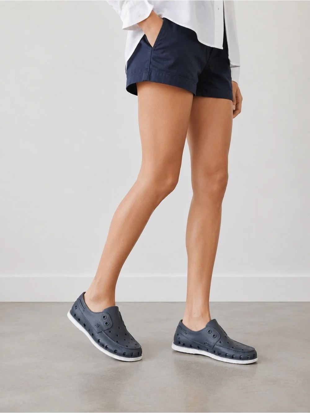 Sperry Perforated Slip-On Shoes | Navy | Unisex | Size: M5, W7 | Waterproof